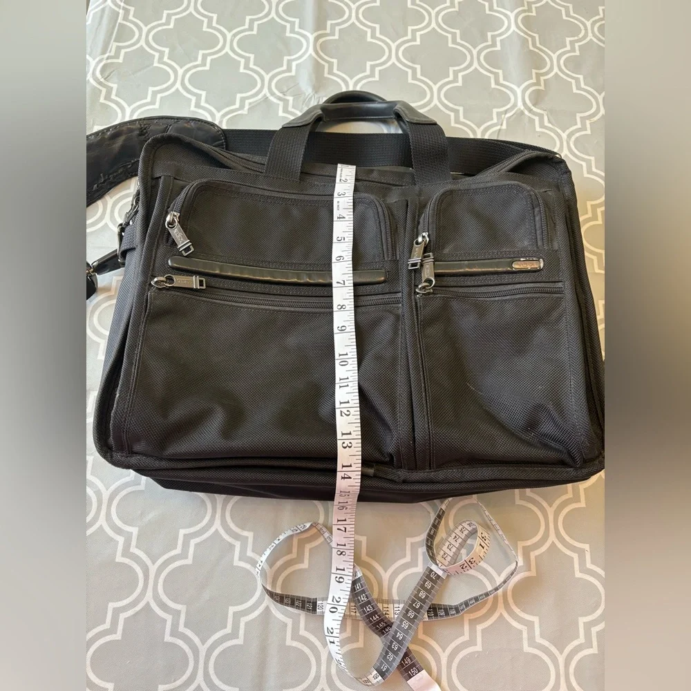 TUMI Alpha Ballistic Nylon W/Leather Trim Expandable Laptop Large Briefcase
